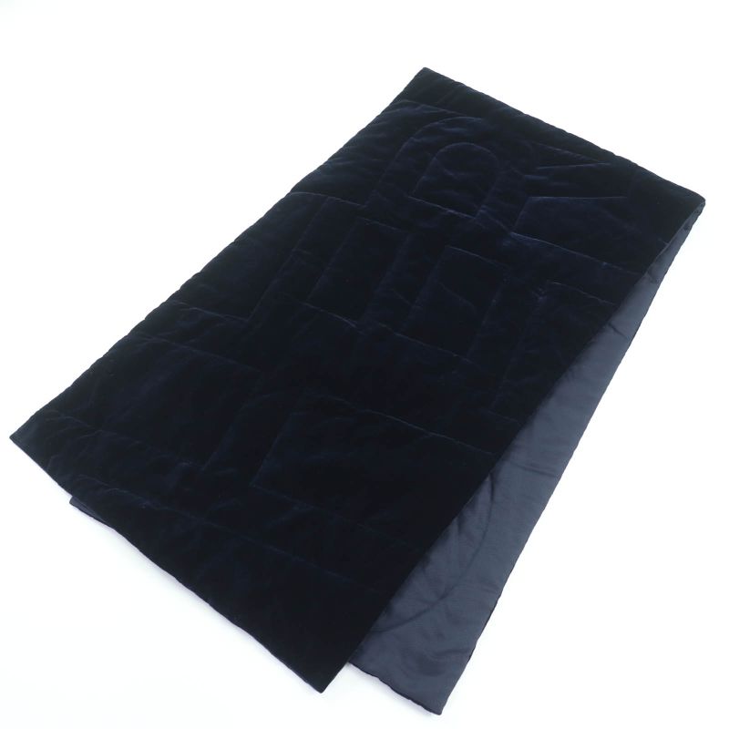 Hermes 100% Silk Logo Quilted Padded Large Shawl Scarf Navy — view 2