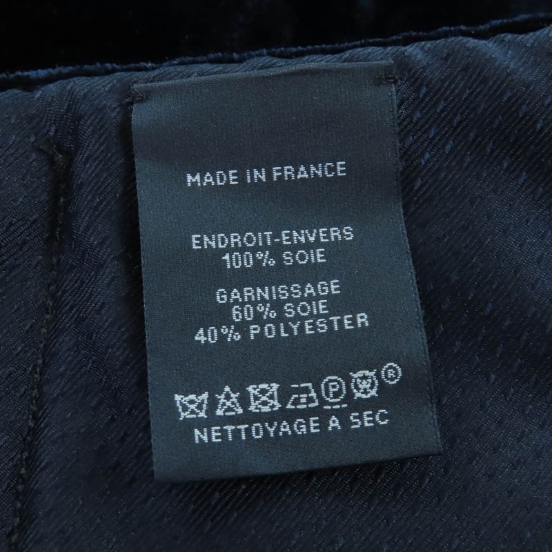Hermes 100% Silk Logo Quilted Padded Large Shawl Scarf Navy — view 5