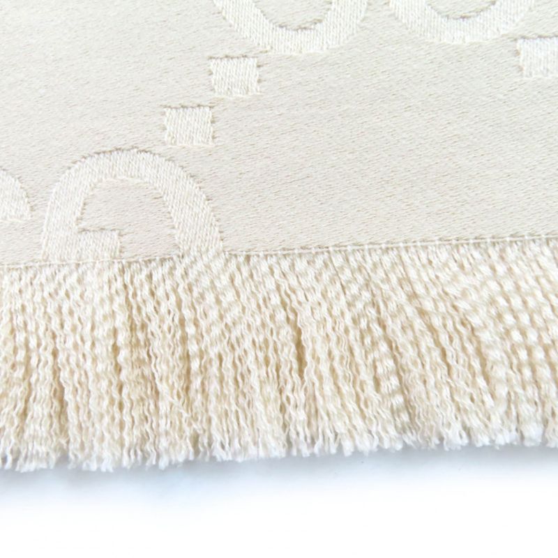 Gucci Wool Silk GG Jacquard Large Blanket Shawl Beige 135 180 cm — view 5