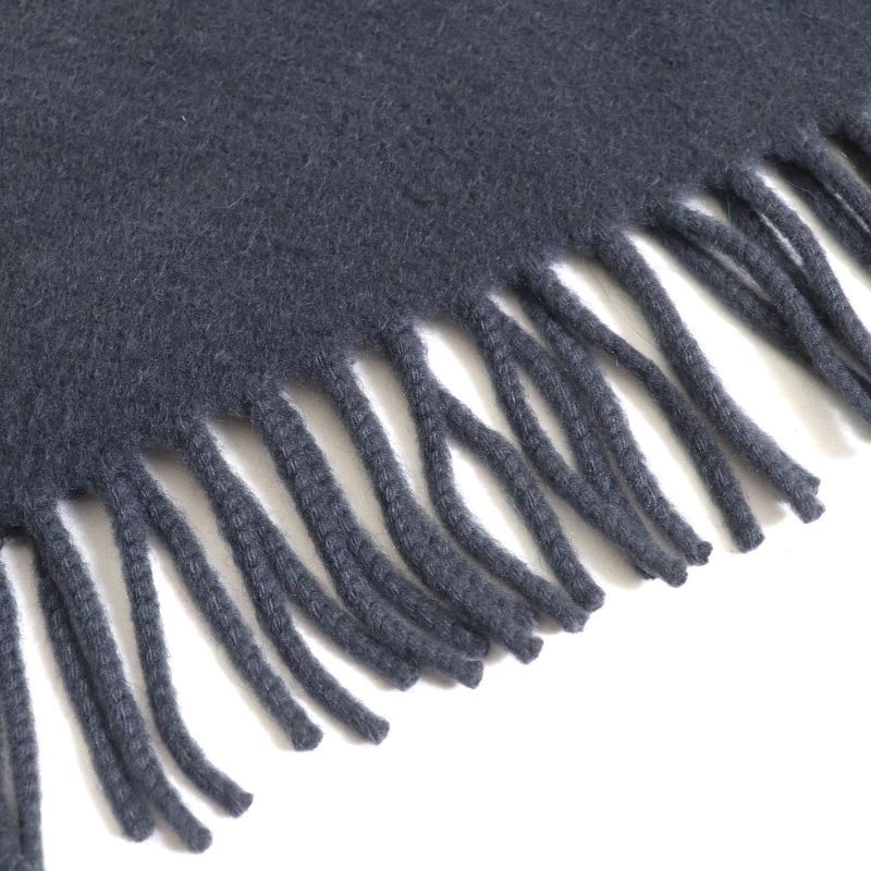Hermes 100% Cashmere Logo Embroidery Fringe Super Large Shawl — view 4