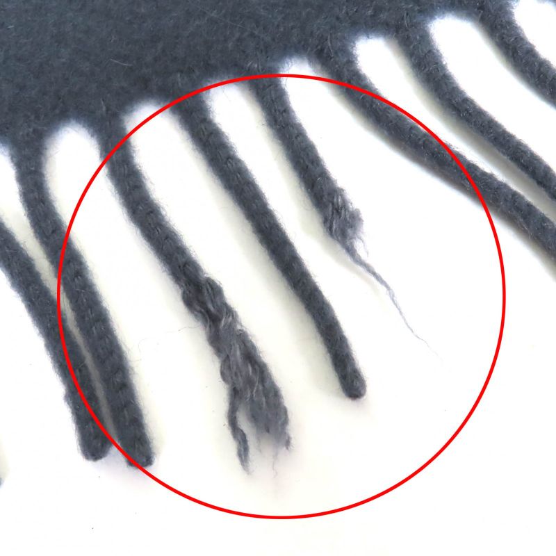 Hermes 100% Cashmere Logo Embroidery Fringe Super Large Shawl — view 7