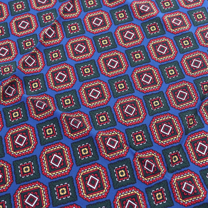 Chanel Vintage 100% Silk Logo Total Print Carre 140 Size Scarf Blue Red — view 3