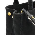Prada Canapa Tote Bag 2-Way Shoulder Striped Canvas Nero Black — view 6