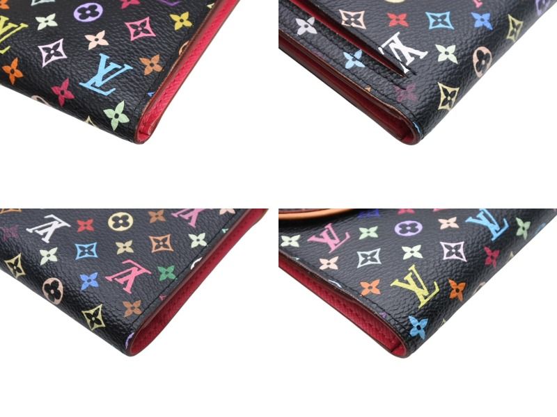Louis Vuitton Portefeuille Trifold Wallet Grenat Multicolor Leather Gold — view 6