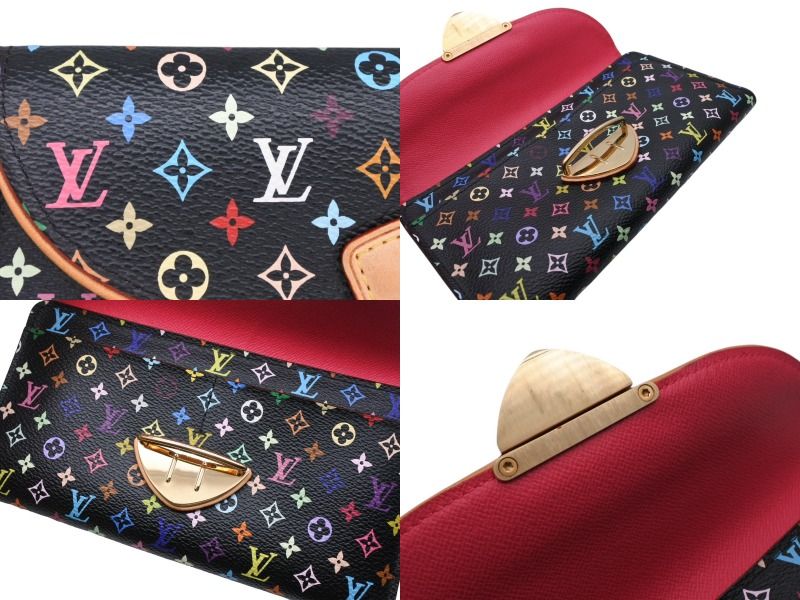 Louis Vuitton Portefeuille Trifold Wallet Grenat Multicolor Leather Gold — view 8