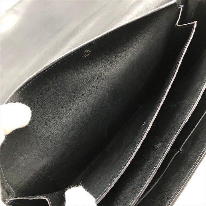 Hermes Leather Vintage Ring de Gold Hand Bag Navy — view 9