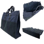 Hermes Fourre Tout MM Tote Bag Canvas Navy Black — view 2