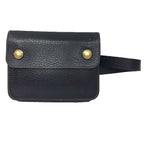 Hermes Pochette Green Waist Pouch Black Serie Vintage Antique Bag — view 4