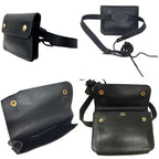 Hermes Pochette Green Waist Pouch Black Serie Vintage Antique Bag — view 2