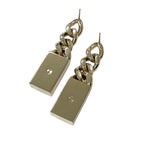 Chanel Earrings Gold Coco Mark Chain Rhinestone — view 7