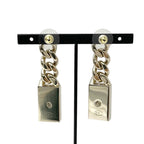 Chanel Earrings Gold Coco Mark Chain Rhinestone — view 4