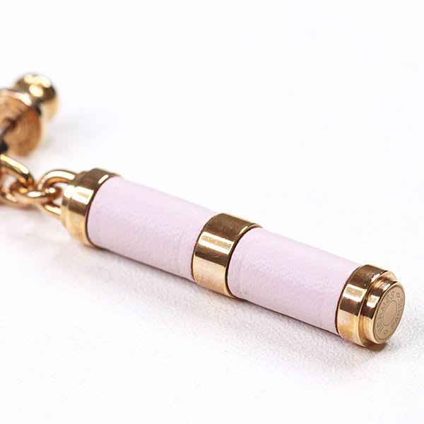 Hermes Earrings Charniere Gold Vaux Swift Mauve Pere Rose Hardware — view 4