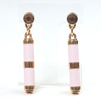 Hermes Earrings Charniere Gold Vaux Swift Mauve Pere Rose Hardware — view 3