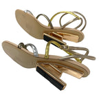 Fendi First Sandals Shoes Leather Metallic Color Strap Metal Heel — view 6