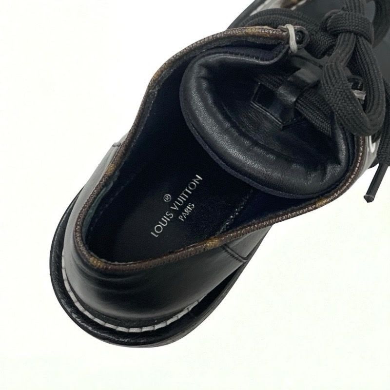 Louis Vuitton Bobur Line Loafers Leather Shoes Black Brown Derby — view 7