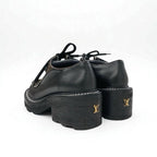 Louis Vuitton Bobur Line Loafers Leather Shoes Black Brown Derby — view 4