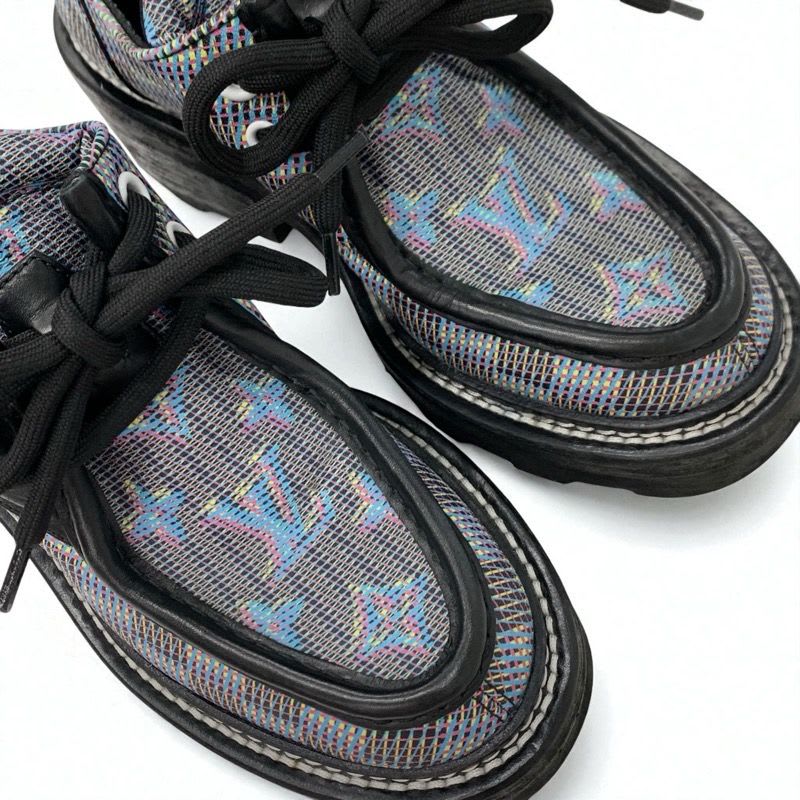Louis Vuitton Bobur Line Monogram Loafers Leather Shoes Black Multicolor — view 9