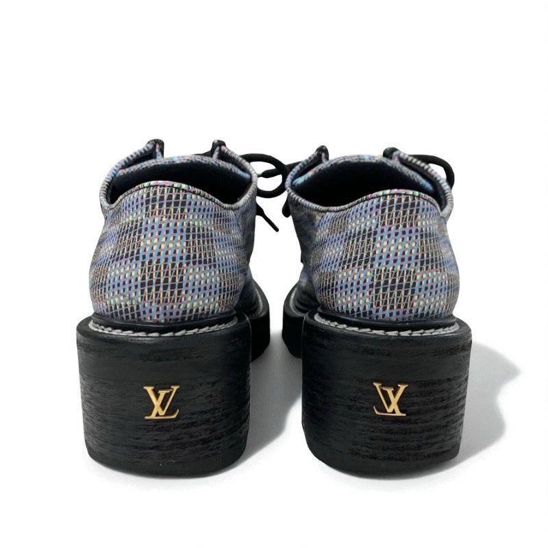 Louis Vuitton Bobur Line Monogram Loafers Leather Shoes Black Multicolor — view 5