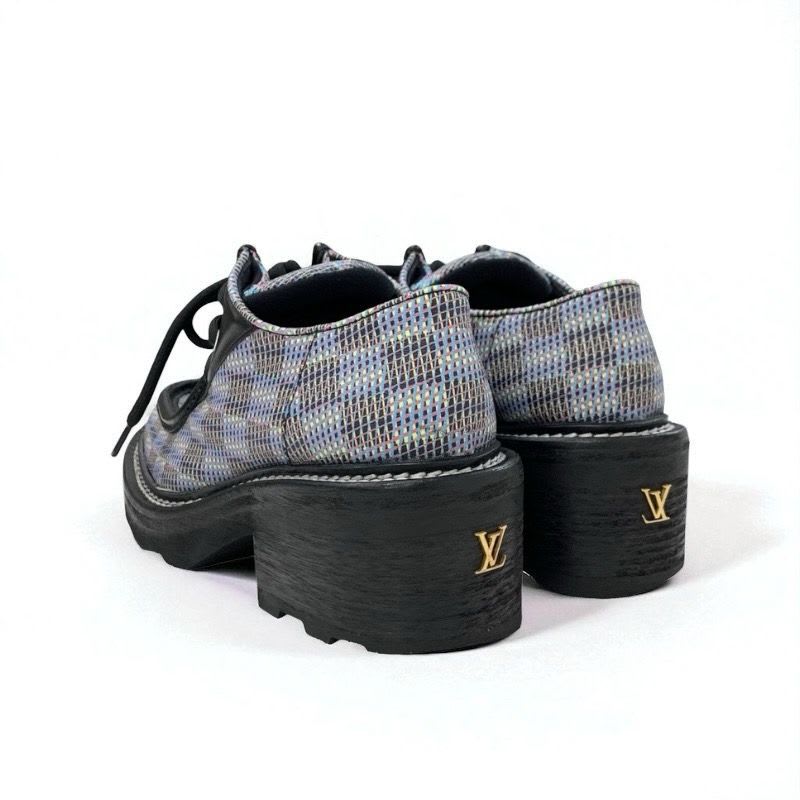 Louis Vuitton Bobur Line Monogram Loafers Leather Shoes Black Multicolor — view 4