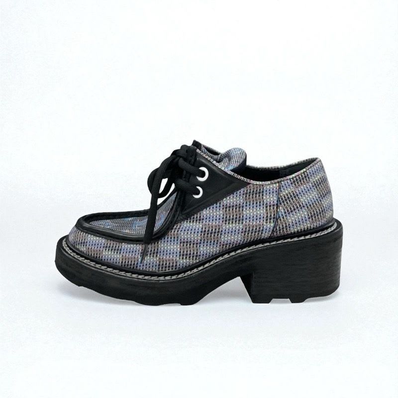 Louis Vuitton Bobur Line Monogram Loafers Leather Shoes Black Multicolor — view 3