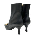 Louis Vuitton Rotary Line Boots Short Shoes Leather Black Gold Logo — view 4