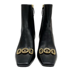 Louis Vuitton Rotary Line Boots Short Shoes Leather Black Gold Logo — view 2