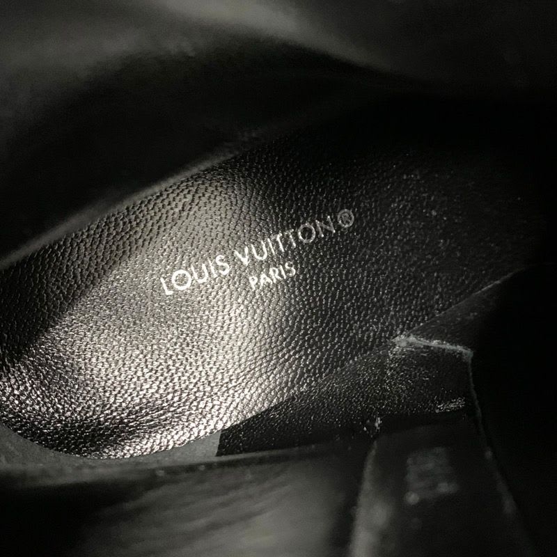 Louis Vuitton Rotary Line Boots Short Shoes Leather Black Gold Logo — view 7