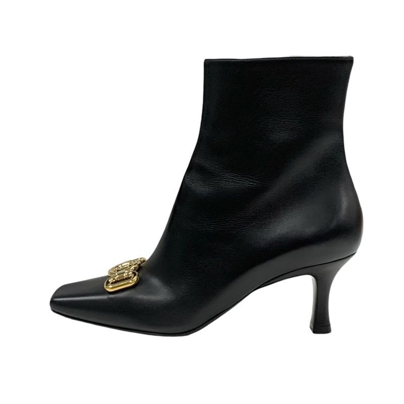 Louis Vuitton Rotary Line Boots Short Shoes Leather Black Gold Logo — view 3