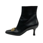 Louis Vuitton Rotary Line Boots Short Shoes Leather Black Gold Logo — view 3