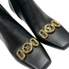 Louis Vuitton Rotary Line Boots Short Shoes Leather Black Gold Logo — view 9
