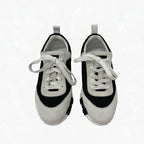Hermes Bouncing Sneakers Shoes Suede Mesh Black White Orange — view 2