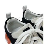 Hermes Bouncing Sneakers Shoes Suede Mesh Black White Orange — view 9