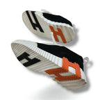 Hermes Bouncing Sneakers Shoes Suede Mesh Black White Orange — view 6