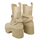 Louis Vuitton Laurie Line Monogram Boots Short Shoes Leather Suede Beige — view 4