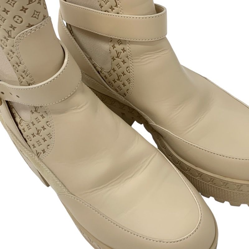 Louis Vuitton Laurie Line Monogram Boots Short Shoes Leather Suede Beige — view 9