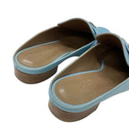 Hermes Rivoli Sandals Shoes Leather Light Blue Silver Hhardware Constance — view 9