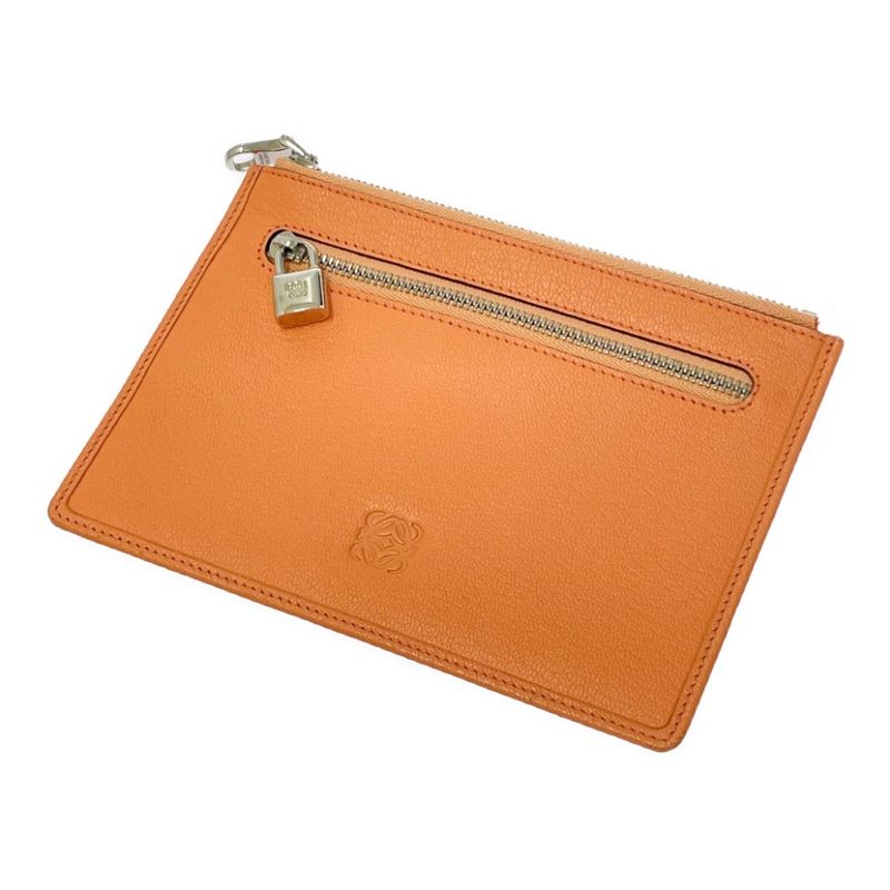 Loewe Leather Anagram Pouch Orange — view 3
