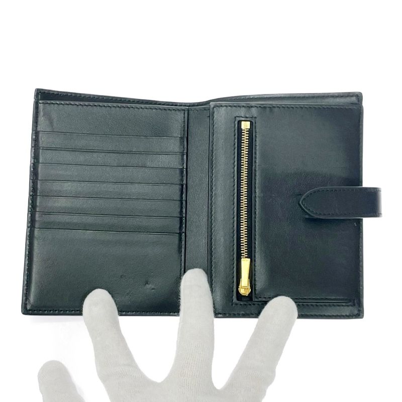 Celine Leather Bifold Wallet Strap Black — view 6
