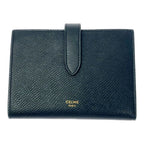 Celine Leather Bifold Wallet Strap Black — view 2