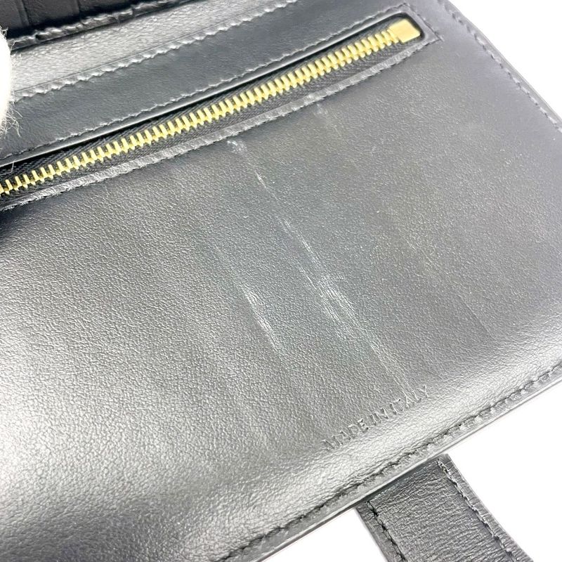 Celine Leather Bifold Wallet Strap Black — view 7