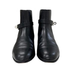 Hermes Neo Boots Short Shoes Leather Black Silver Kelly Hardware — view 2