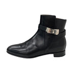 Hermes Neo Boots Short Shoes Leather Black Silver Kelly Hardware — view 3