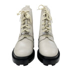 Hermes Funk Boots Short Shoes Leather Ivory Silver Kelly Hardware Lace Up — view 2