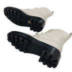 Hermes Funk Boots Short Shoes Leather Ivory Silver Kelly Hardware Lace Up — view 6