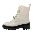 Hermes Funk Boots Short Shoes Leather Ivory Silver Kelly Hardware Lace Up — view 3