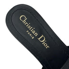 Christian Dior 30 Montaigne Sandals Shoes Leather Black Gold Logo Mules — view 7