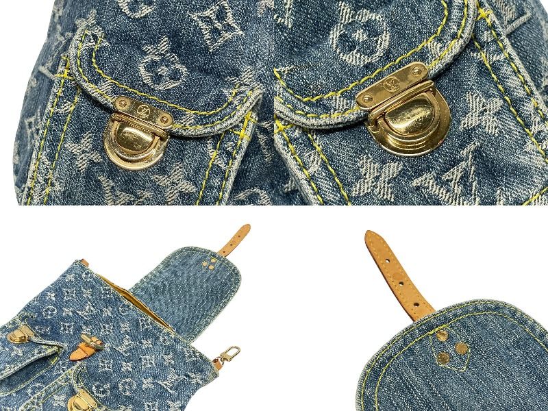 Louis Vuitton Mini Backpack a Dos PM Monogram Denim Indigo Gold — view 8