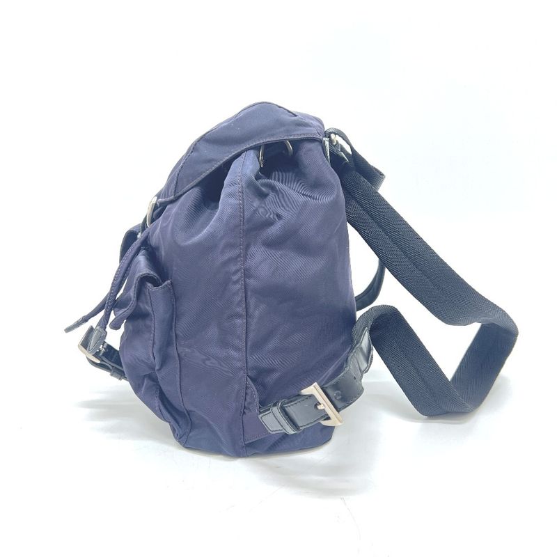 Prada Backpack Triangle Logo Plate B6677 Nylon Prugna Purple — view 2