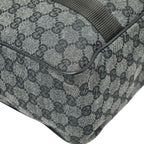 Gucci GG Canvas Business Bag Handbag Grey Black Leather — view 5