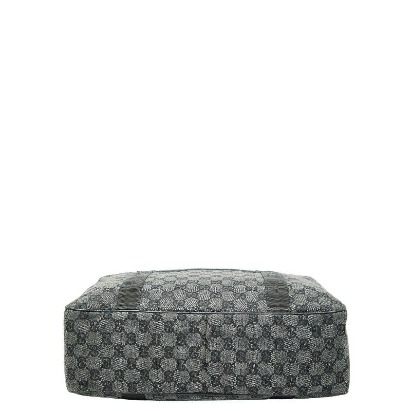 Gucci GG Canvas Business Bag Handbag Grey Black Leather — view 3